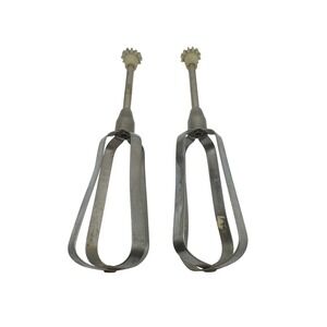 Vintage Stainless Steel Hand Crank Mixer Beaters Replacement Parts Set of 2